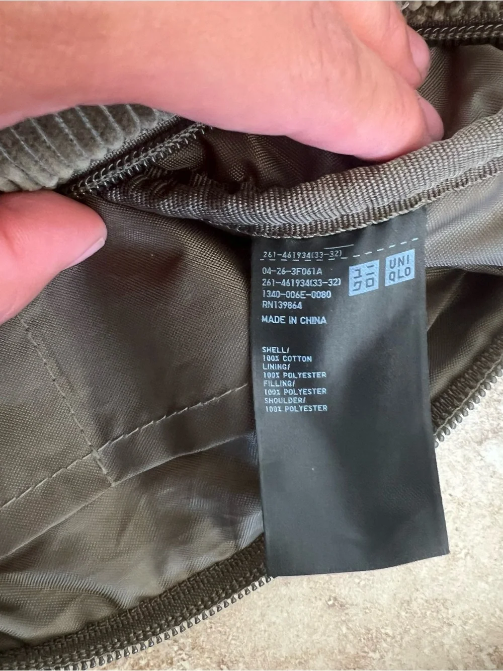 Uniqlo Olive Green Corduroy Crescent Crossbody - Picture 6 of 6